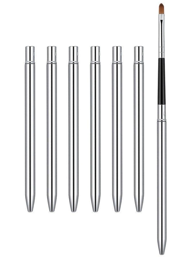 Bremorou 6 Pcs Lip Brush For Lipstick Retractable Lip Brush With Cap Silver Travel Lipsticks Applicator For Women Girls Precise Lip Makeup - Image 1
