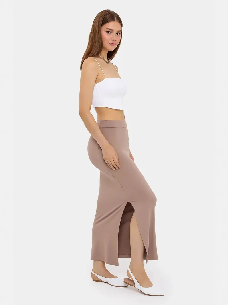 HICCUP High-Waist Side-Slit Woven Skirt