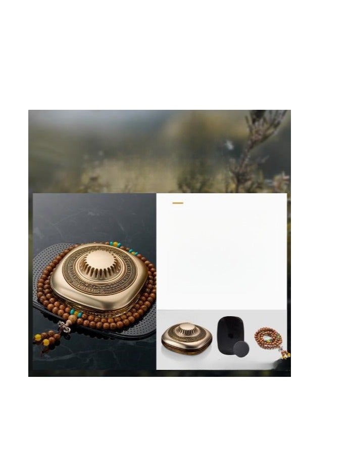 Car Aromatherapy Three Piece Set (Fragrance+Anti Slip Pad+Wooden Bracelet)  - Image 1