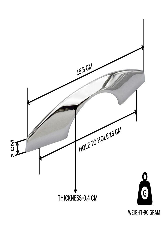 RAB Handle Zinc Kitchen and Office Drawer/Cabinet/Door/Wardrobe Handle (Code:- Hand N1101, Finish:- CP, Size:- 96mm) - Image 3