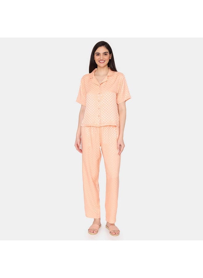 zivame Zivame Checked Shirt and Pyjama Set  - Image 1