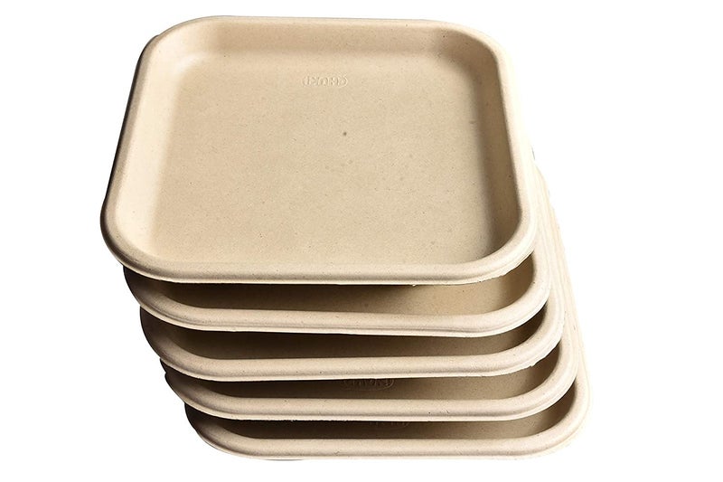 Amit Marketing 10" Square Plain Dish Bio-Degradable Dish (25pcs) - Image 4