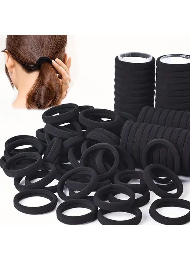 50 قطعة أربطة شعر سوداء عالية المرونة تصميم بوهيمي بسيط متعددة الاستخدام للاستخدام اليومي - Image 2