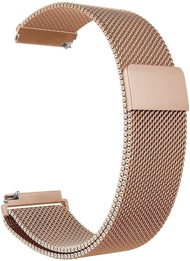 Generic - Generic Samsung Gear S3 Band, Galaxy Watch (46mm) Band, Stainless Steel belt Milanese Loop with Adjustable Magnetic Clasp for Gear S3 Classic/Frontier Smart Watch Band, Rose Pink - Image 1