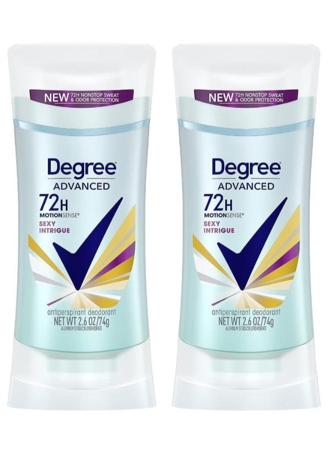 Degree 2Pcs Degree Advanced 72H MotionSense, Sexy Intrigue Antiperspirant Deodorant, 74 Grams - Image 1