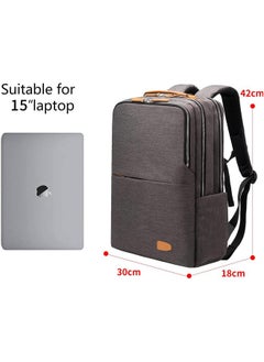 CONTACTS Contacts Unisex Bagpack For Travel Bag Business Computer Backpacks Laptop Backpack, Waterproof Backpack, 15.6 Inch Laptop Backpack, Daypack, USB (Grey)  - Image 2