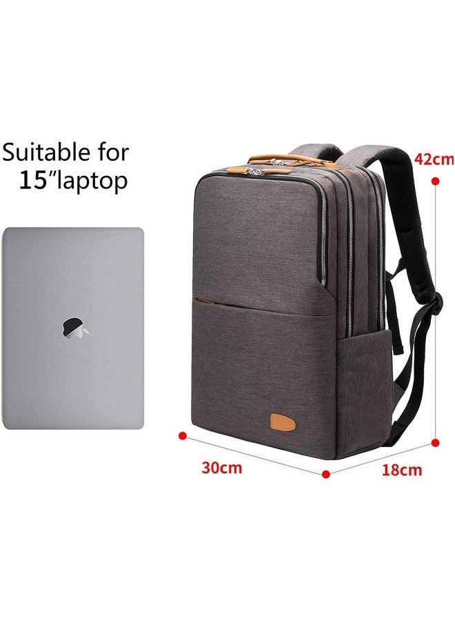 CONTACTS Contacts Unisex Bagpack For Travel Bag Business Computer Backpacks Laptop Backpack, Waterproof Backpack, 15.6 Inch Laptop Backpack, Daypack, USB (Grey)  - Image 2