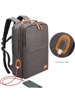 CONTACTS Contacts Unisex Bagpack For Travel Bag Business Computer Backpacks Laptop Backpack, Waterproof Backpack, 15.6 Inch Laptop Backpack, Daypack, USB (Grey)  - Image 5