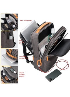CONTACTS Contacts Unisex Bagpack For Travel Bag Business Computer Backpacks Laptop Backpack, Waterproof Backpack, 15.6 Inch Laptop Backpack, Daypack, USB (Grey)  - Image 3