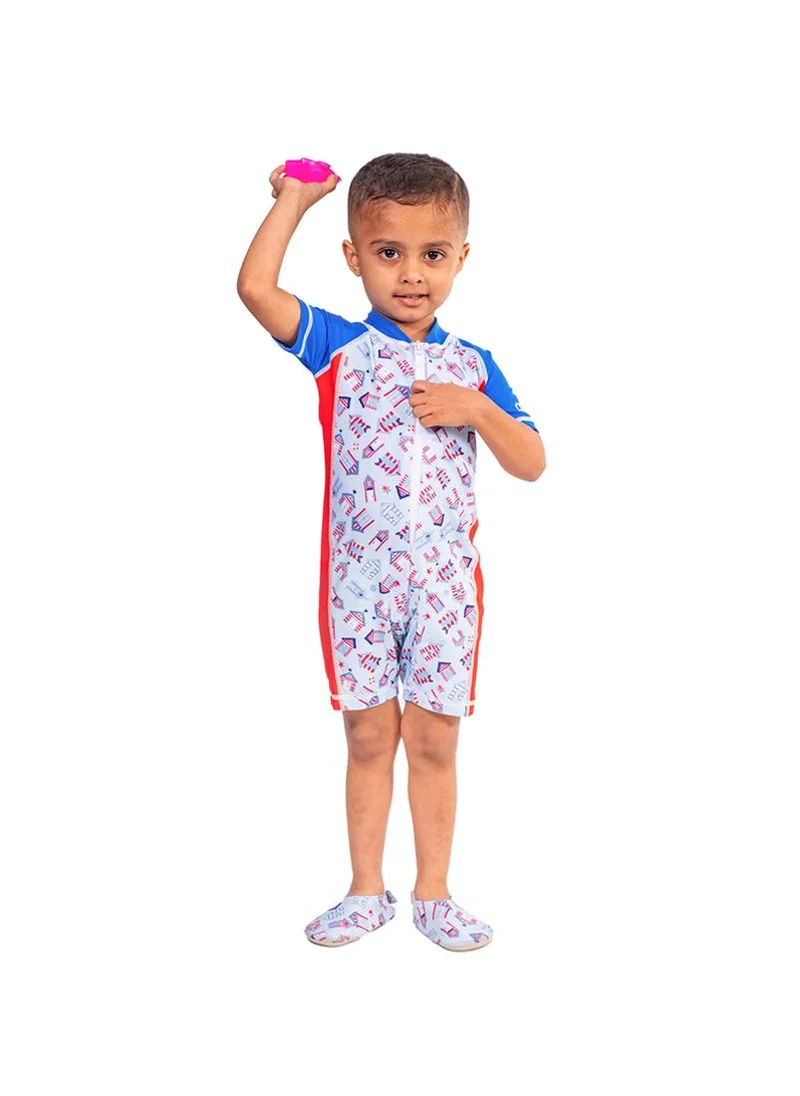 COEGA SUNWEAR COEGA Baby Boys One Piece Suit - Blue Beach Huts