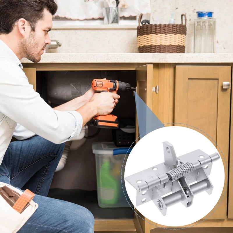 SEKOY مفصلات أبواب الجراج ذاتية الإغلاق SEKOY مع زنبرك ثقيل ومفصلات رف قابلة للطي ومخفية ومغلق أبواب أوتوماتيكي بزاوية 90 درجة ومعدات إغلاق أبواب مقاومة للصدأ - Image 3