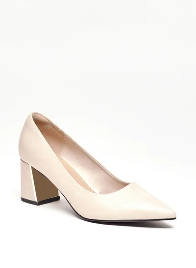 سيليست Women's Textured Slip-On Shoes with Block Heels