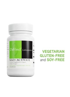 Davinci DAVINCI Labs NAD+ Activate - NAD Supplement with Vitamin C & Niacin - Helps Support Brain Health, Cellular Energy & More* - Vegetarian, Gluten-Free & Soy-Free - 30 Capsules  - Image 4