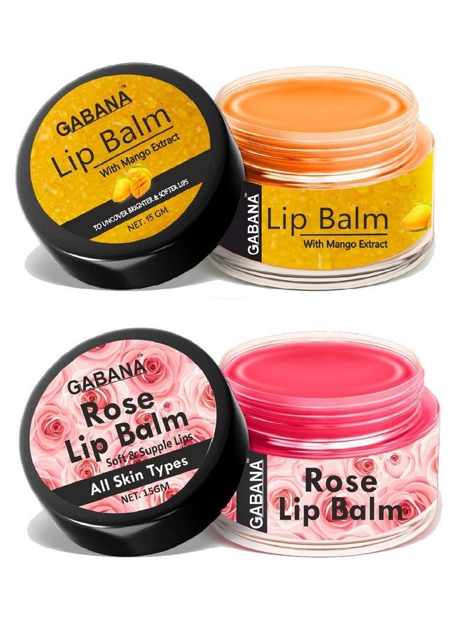 GABANA Lip Balm for Deep Moisturising and Nourishment for Men and Women (Pack of 2, 15 gram, Mango & Rose Extract)|LIP balm for Dry, Cracked and Chapped Lips LIP balm for Lip Repair & Protection| - Image 1