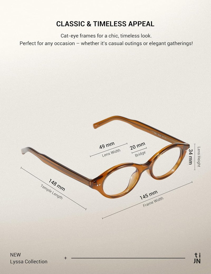 TIJN Diverse requirement fit Retro Cat Eye Blue Light Blocking Glasses for Women Men,Bluelight Glasses for Computer/Screen,Crystal Brown Worldwide simple practical design - Image 4