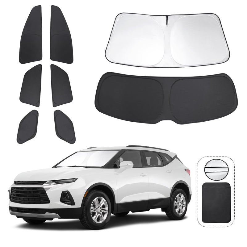 TINGLU Window Shades for ChevroletChevy Blazer 20192024 Accessories Side Full Windows Rear Triangular Windshield Sun Shade Sun UV Rays Privacy Protection for CampingNappingand Relaxing 8PCS