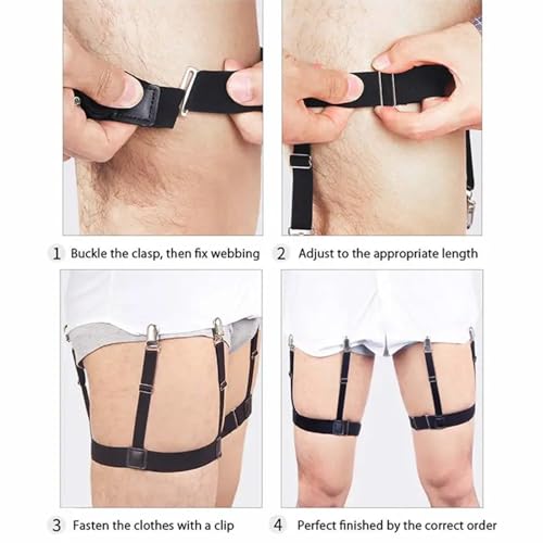 Aadikart Shirt Tucker/Suspender For Men & Boys, Adjustable Elastic Shirt Stay/Garters with Locking Non-Slip Clips holder Securing Shirt Position (Garter) - Image 5