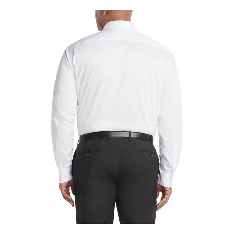 Van Heusen Men's Fit Dress Shirt Ultra Wrinkle Free Flex Collar Stretch (Big and Tall), White, 17.5" Neck 37"-38" Sleeve - Image 2