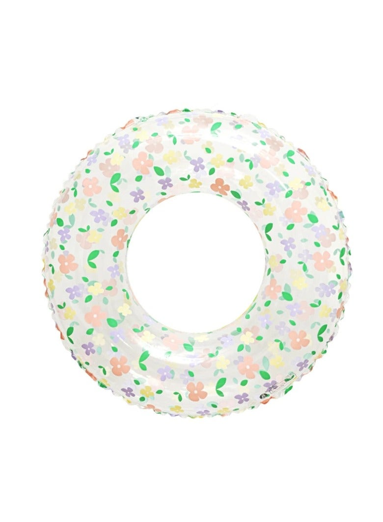 Goolsky 90cm Retro Floral Crystal Swim Ring – Double-Layer Inflatable PVC Float for Adults - Image 2