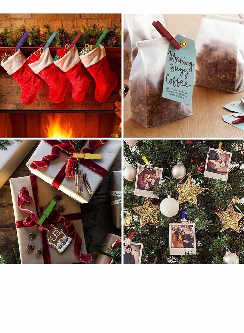 KASTWAVE Clothespins,  50PCS Colored Wooden Clothespins, 2.9inch 10 Color Clothes Pins for Clip Pictures Photos Decorative, Small Colorful Wood Decoration... - Image 2