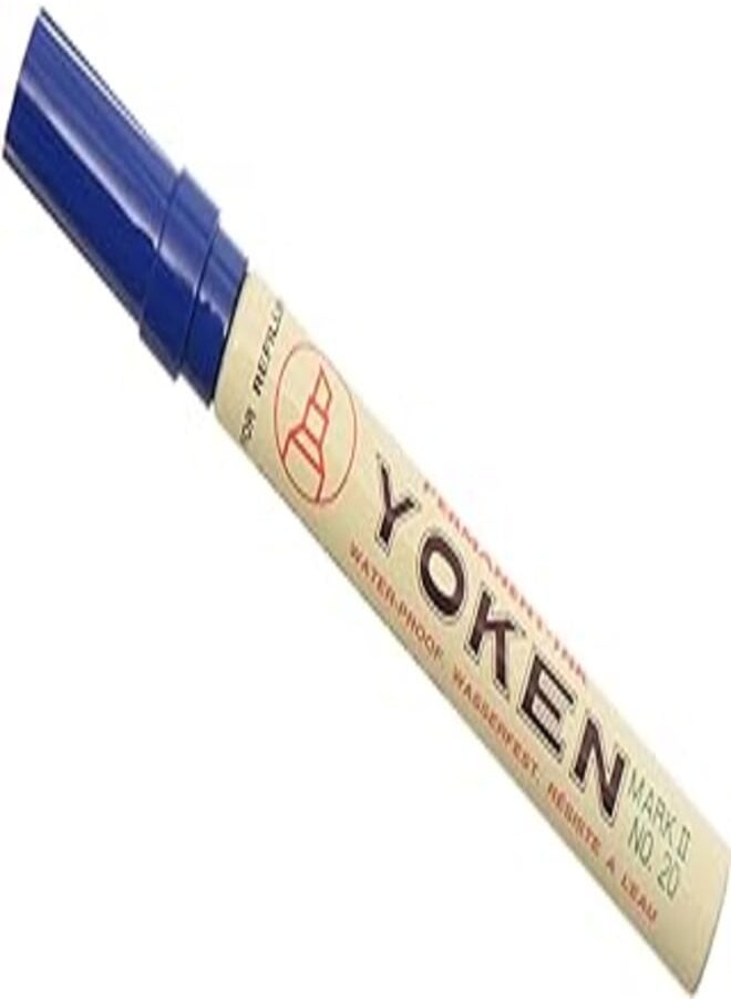 Yoken Yoken Chisel Marker With Permanent Ink, Blue 