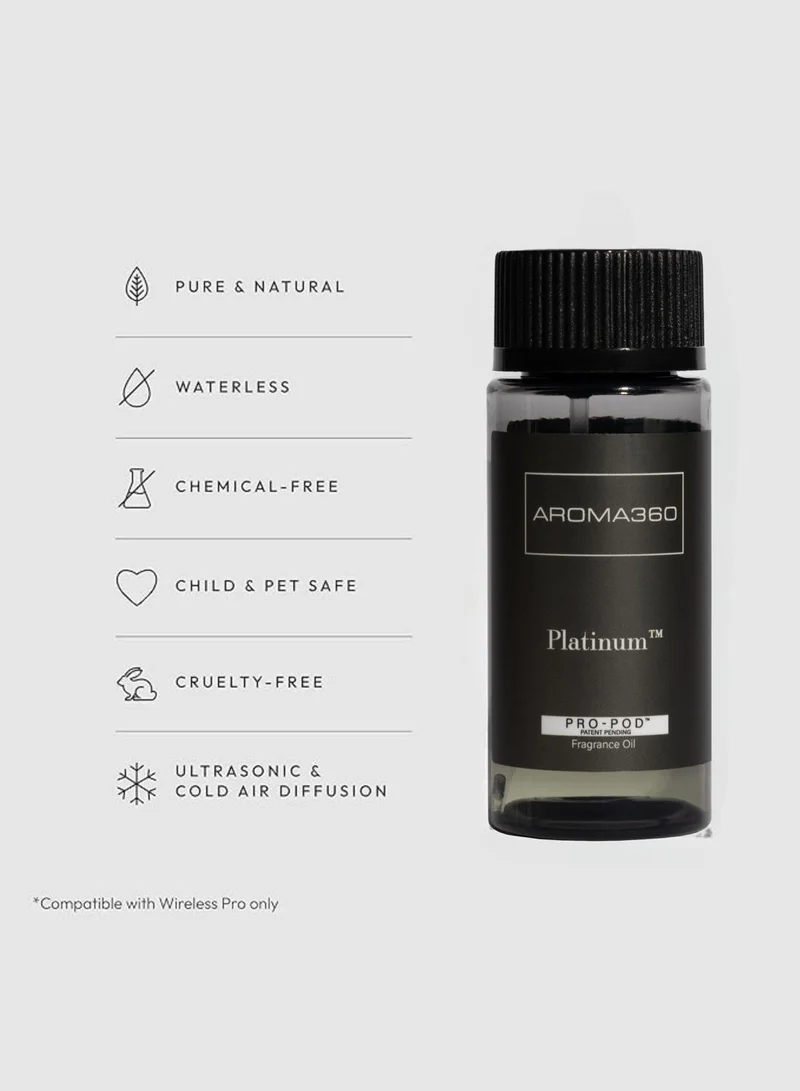 أروما 360  Platinum Pro-Pod Oil Blend - Perfume Inspired for Luxury Essential Oil Diffusers - Aromatherapy Scent Diffuser Oil - Wild Geranium, Juniper Berries, Coconut Water, and Peppercorn - 50 mL, 1.7 fl oz