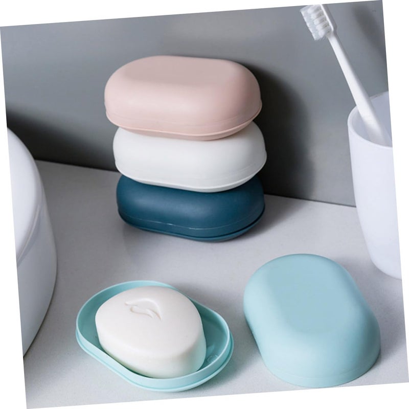 Leakproof Plastic Soap Dish With Lid For Travel Bathroom 8 Pack - Image 5