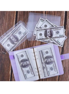 SYOSI جيوب مجلدة، 24 قطعة من البلاستيك الشفاف مقاس A6 مقاس 6 فتحات مظاريف الميزانية النقدية PVC أكياس أوراق فضفاضة مقاومة للماء إدراج صفحات للميزانية والنقود، كوبونات  - Image 2
