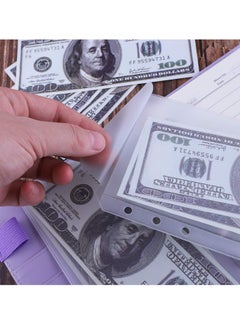 SYOSI جيوب مجلدة، 24 قطعة من البلاستيك الشفاف مقاس A6 مقاس 6 فتحات مظاريف الميزانية النقدية PVC أكياس أوراق فضفاضة مقاومة للماء إدراج صفحات للميزانية والنقود، كوبونات  - Image 3