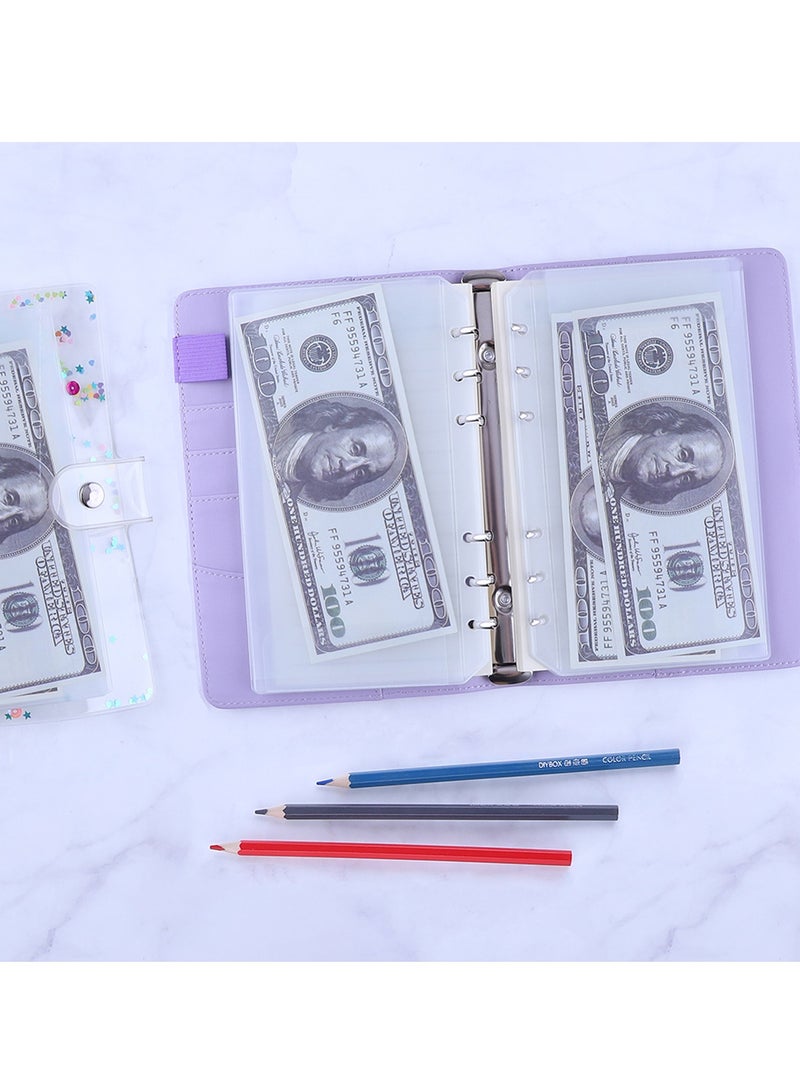 SYOSI Binder Pockets, 24pcs Clear Plastic A6 Size 6-Holes Cash Budget Envelopes PVC Loose Leaf Waterproof Bags Insert Pages for Budgeting and Cash, Coupons  - Image 4