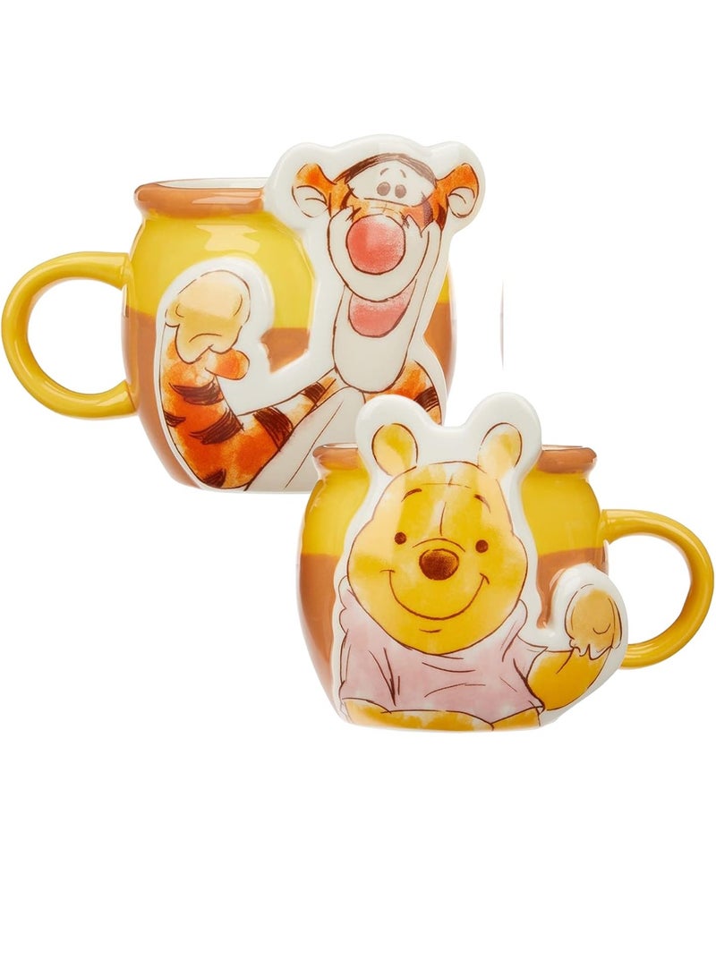 Couple Pair Mug Featuring Winnie The Pooh Cartoon Character Ceramic Mug Coffee Cup Mug For Couple Student Friends 475ml - Image 1