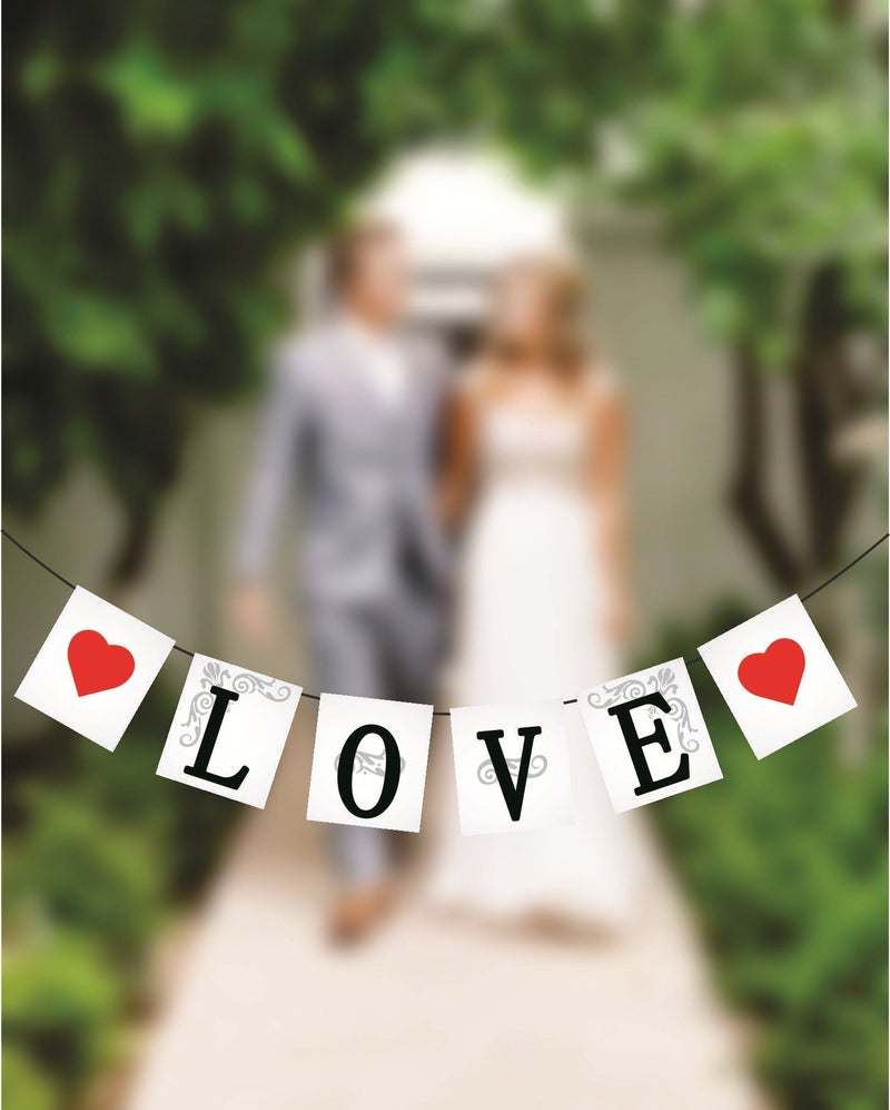 SYGA Combo Set of 13 Valentine's Party Photo Booth Props & Love Banner - Image 5