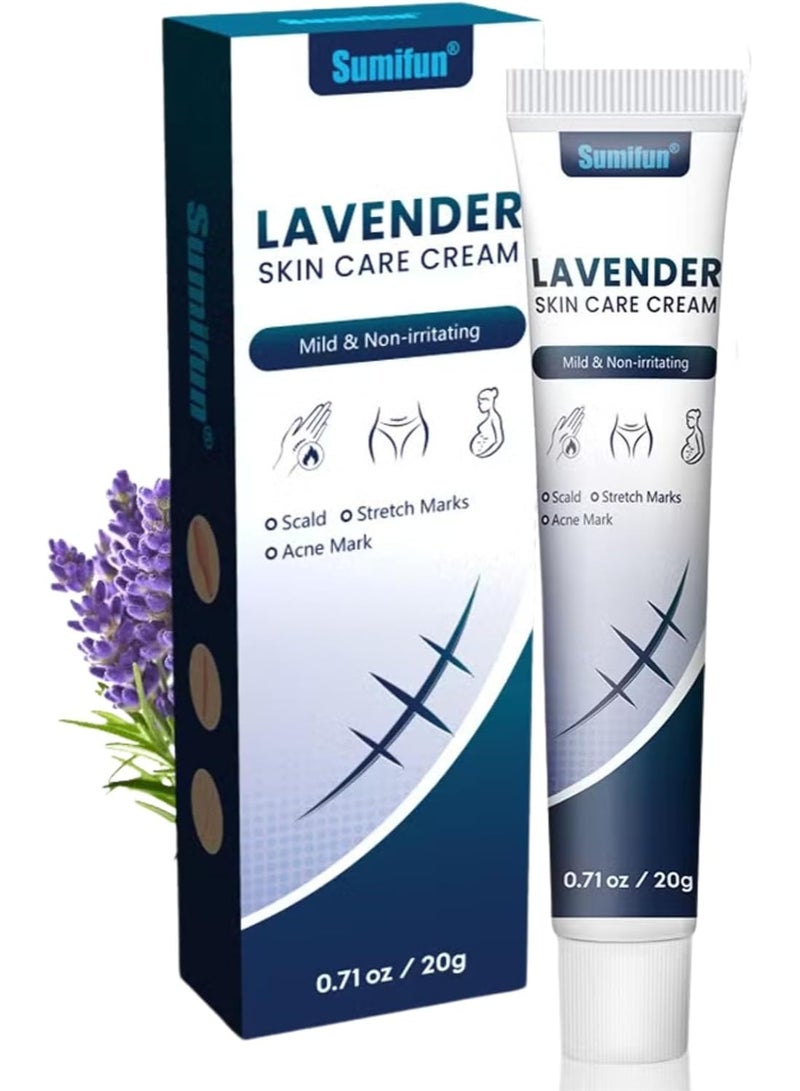 سوميفون كريم إزالة الندبات 20 جم ، كريم العناية بالبشرة من اللافندر ، كريمات إصلاح الندبات للحروق الحروق علامات التمدد ندبات حب الشباب والندبات القديمة تسريب اللافندر المهدئ لاستعادة الجلد - Image 1