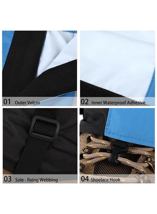 Wind Tour Winter Snow Gaiters for Hiking - Waterproof Ankle Covers for Snow Trekking, Skiing - Universal Fit Men Women (Black) - Image 4
