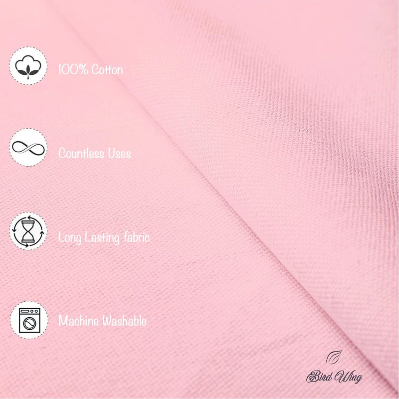 Birdwing عداء طاولة BIRDWING قطن مصبوغ سادة - 14x92 بوصة (35 x 228 سم، وردي فاتح - قماش قطن ثقيل ماص للسوائل قابل للغسل في الغسالة للاستخدام في المنزل والمطاعم والولائم والفنادق) - Image 2