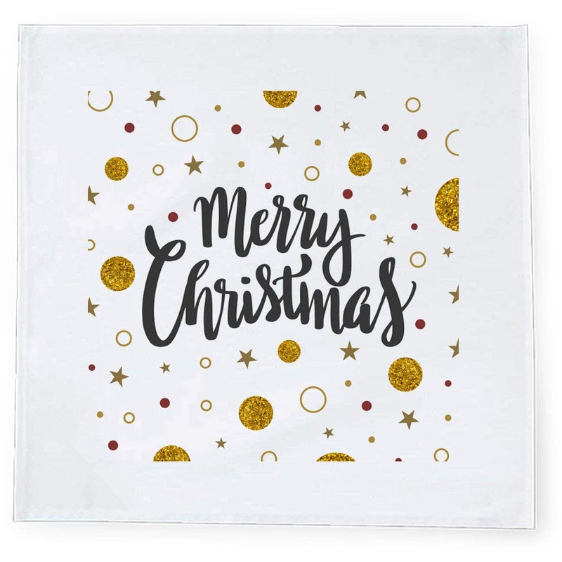 Khakee 6 Pcs Christmas Theme Tafta Silk Table Napkins 10x 10 for Xmas Decoration Christmas OrnamentsChristmas Gift npxmas274P - Image 2