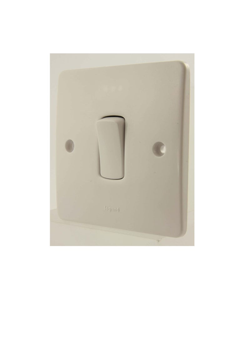 Legrand Legrand Synergy Single Pole 1Gnang 2 Way Plate Switch 10A 250V - 730001 (White)  - Image 1