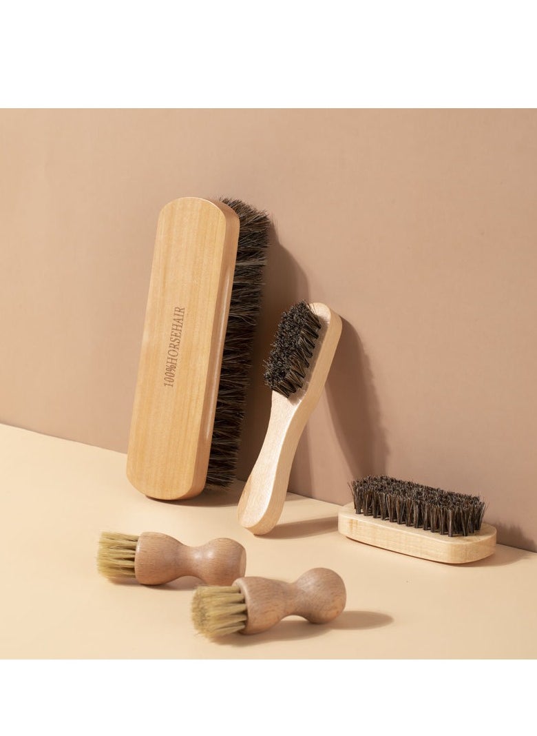 Generic Wool Shoe Brush Set Beech Shine Shoes Maintenance and Care Set Shoe Polish Polish  - Image 4