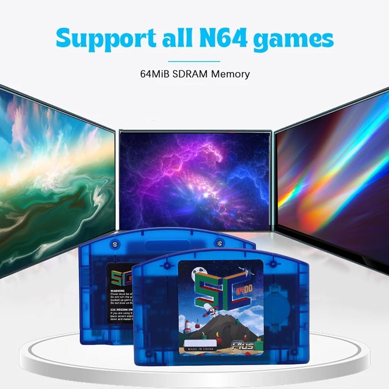 VELATEMOR – بطاقة ألعاب N64 مفتوحة المصدر، تدعم تشغيل الألعاب بسرعة عالية، مع إمكانية الحفظ التلقائي للبيانات، مناسبة لأجهزة N64 وSNES وGB وGBC وSMS وGG وCHF (لون أزرق شفاف). - Image 5