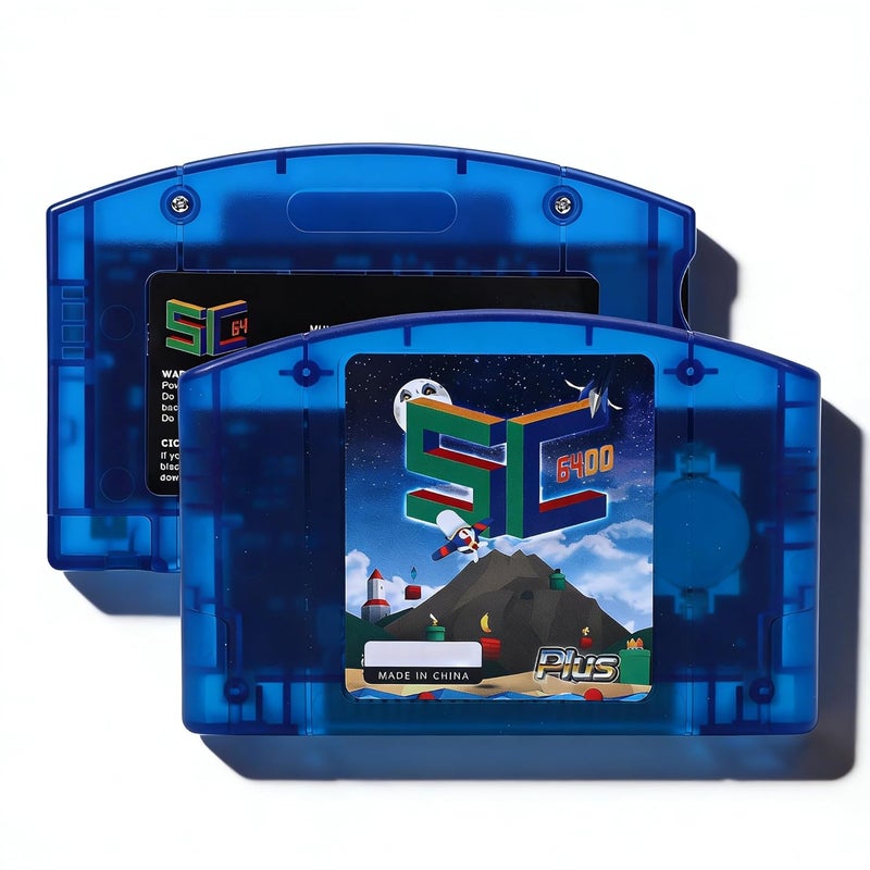 VELATEMOR – بطاقة ألعاب N64 مفتوحة المصدر، تدعم تشغيل الألعاب بسرعة عالية، مع إمكانية الحفظ التلقائي للبيانات، مناسبة لأجهزة N64 وSNES وGB وGBC وSMS وGG وCHF (لون أزرق شفاف). - Image 1