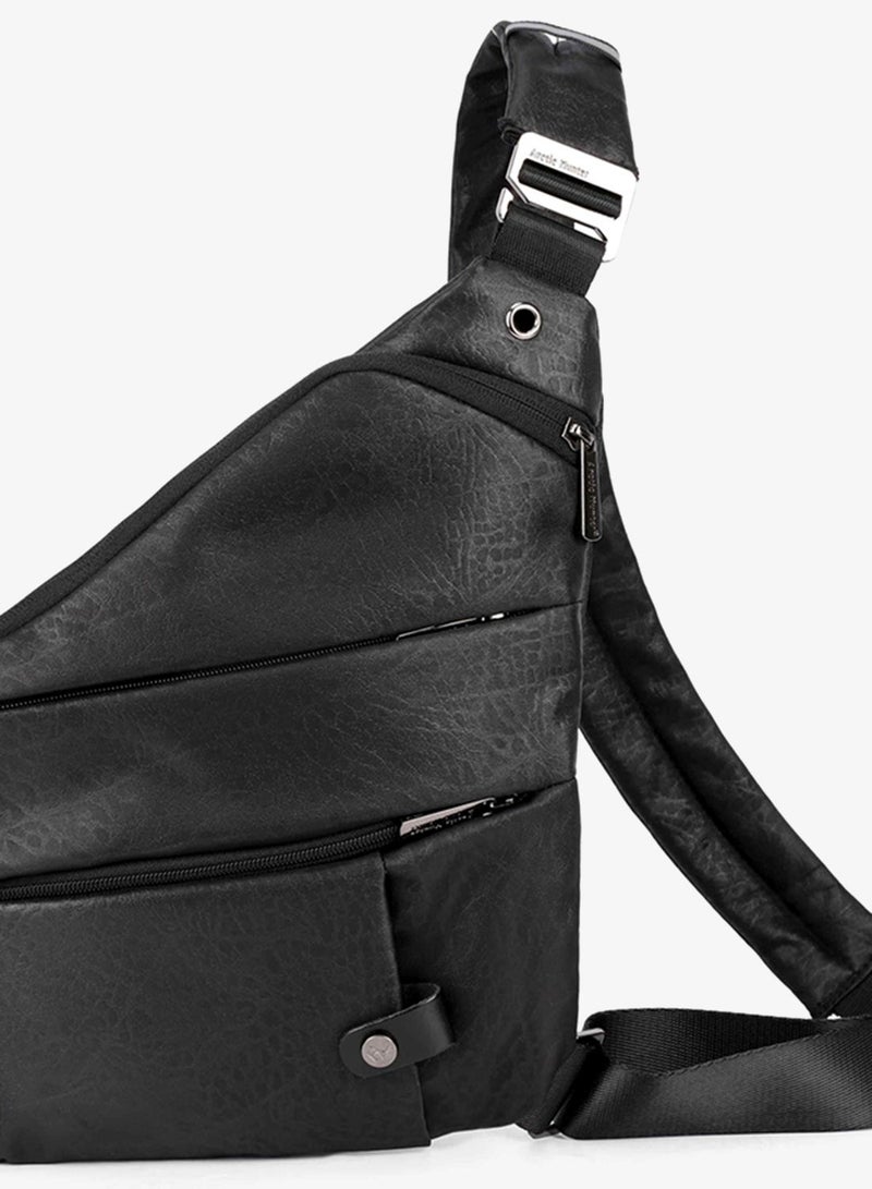 ARCTIC HUNTER Water Resistant Side Bag for Men and Women Durable Small Shoulder bag with Built in Earphone Jack for Outdoor Travel Business and Daily Use, XB00041, Black - Image 1