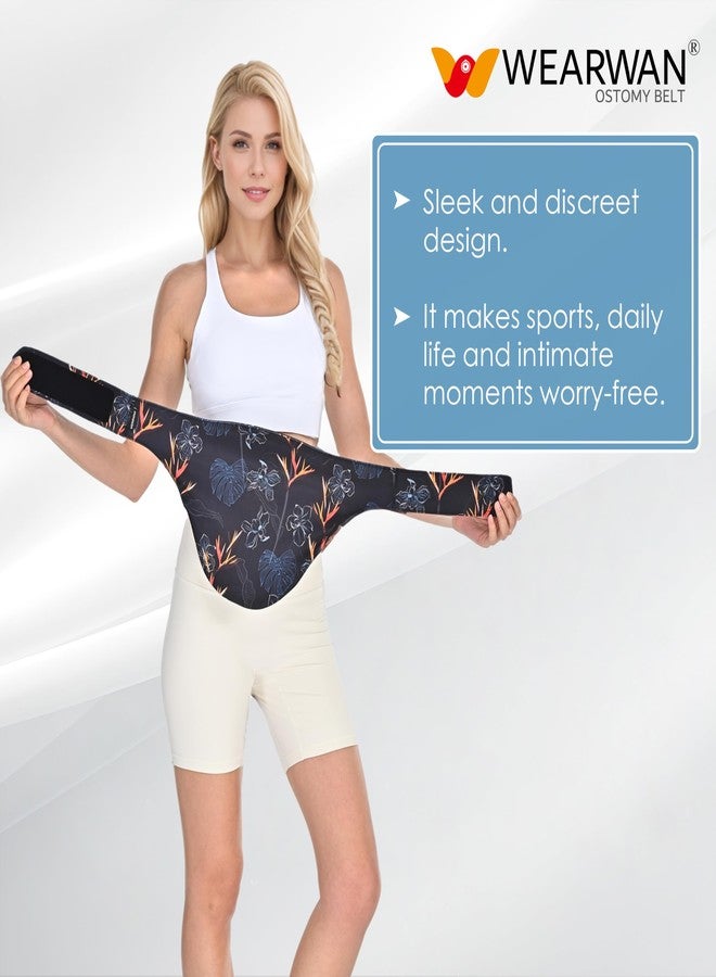wearwan Ostomy Belt | Leak & Odor Protection | Abdomen Ostomy Bag Covers for Men and Women | Sports and Daily Life | Size XL, Flower - Image 4