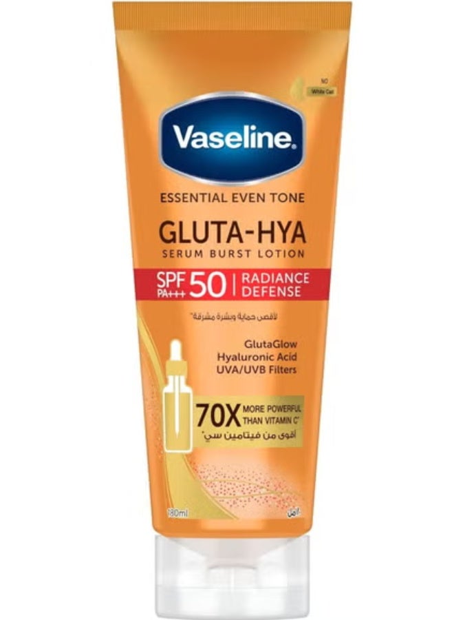 Gluta-Hya Serum Burst Lotion, Radiance Defense, SPF 50 PA+++ 180ml