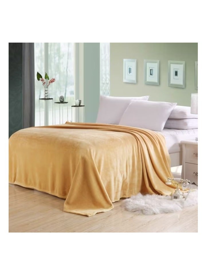 PROMASS Silky Plain Microfiber Bed Blanket Single Size Beige