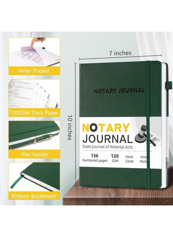 Homlive Notary Journal Log Book, 7”x10" Notary Book, Notary Log Book Notary Public Journal for Notarial Acts, Hardcover Notary Journal, 120gsm Thick Paper, 136 Numbered Pages, Purple - Image 2