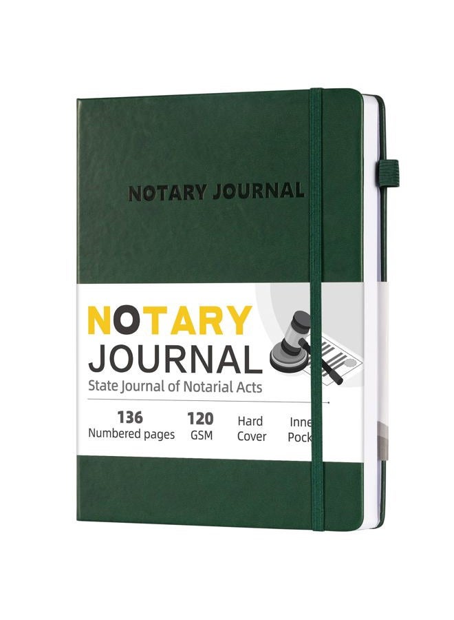 Homlive Notary Journal Log Book, 7”x10" Notary Book, Notary Log Book Notary Public Journal for Notarial Acts, Hardcover Notary Journal, 120gsm Thick Paper, 136 Numbered Pages, Purple - Image 1