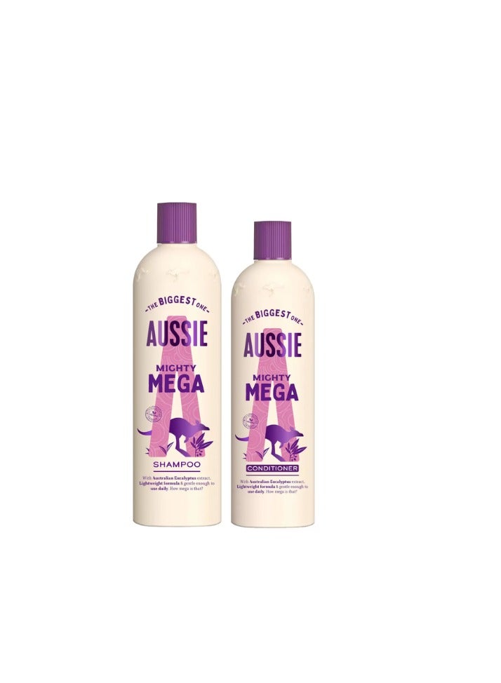 Aussie Shampoo and Conditioner Mega Macadamia Oil Infused Hair Care Set Combo, Personal Care 675ml + 470ml  - Image 1