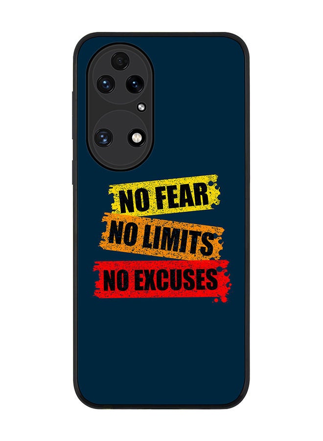 Stylizedd Rugged Black edge case for Huawei P50 Slim fit Soft Case Flexible Rubber Edges Anti Drop TPU Gel Thin Cover - No Fear Limits Excuses - Image 1