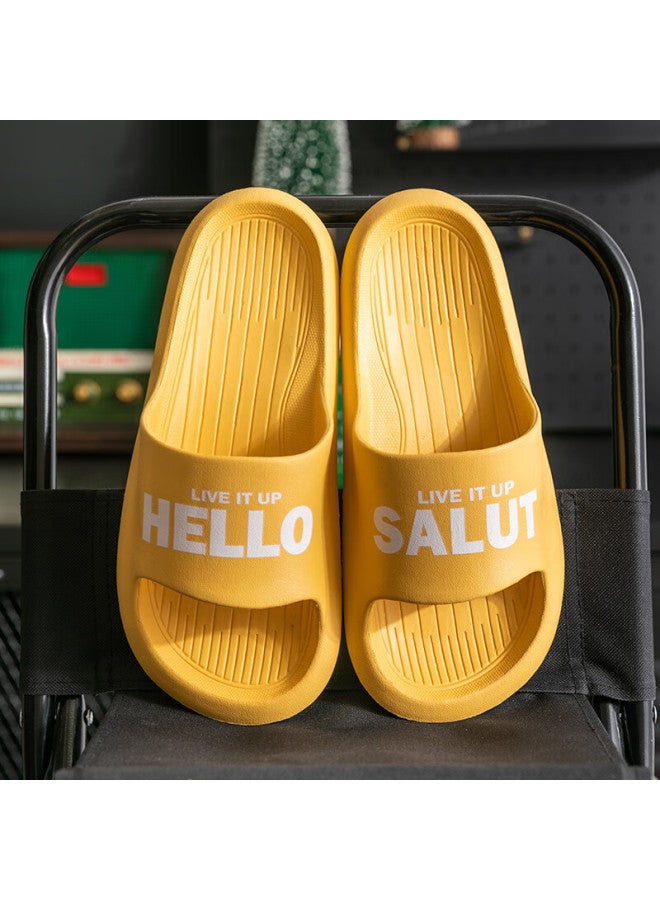 Xggc Men's Slippers, Summer Non-slip, Home Bathroom Shower Soft-soled Comfortable Couple Outdoor Sandals, Yellow, Size 36-37 - Image 1