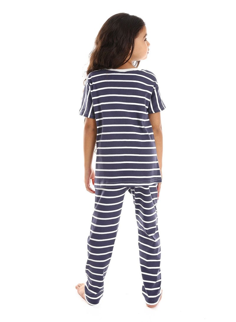 Caesar Printed Top With Pants Pajama Set - Image 4